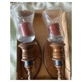 Wood candle sconces
