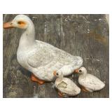 Vtg. cement garden duck statues w/ mother duck
