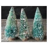 (3) Vtg. Christmas Village bottle brush trees