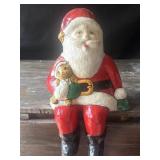 Vtg. Paper Mache Santa Shelf Sitter w/ Cat Hand