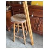 Wooden stool & hanging hat/coat rack