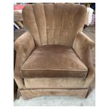 Smith Brothers brown velour arm chair