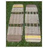 (2) Vtg. tri-fold lounge chairs