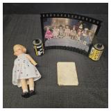 Shirley Temple Metal Photo, Doll, & Framed Doll