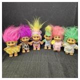 (6) Vintage Russ Troll Dolls