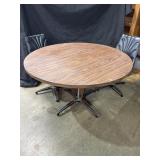 Mid Century Chrome Base Round Table w/ 2 Swivel