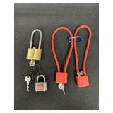 2 firearm cable locks, guard security lock, &