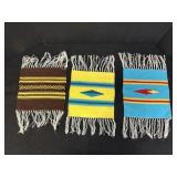 3 Artesanias Mayo miniature woven textile table