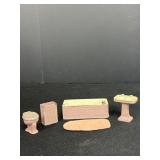 Miniature Pink Doll Bathroom Set