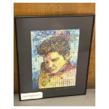 Framed pop art portrait of Elvis Presley signed by