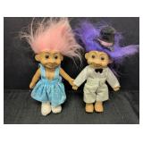(2) Russ Berrie Troll Dolls 6.5in tall