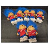 (7) Russ Troll Dolls w/ #1 Grandpa trophies 4in