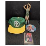 Larry Bird memorabilia, figurine, plate, hat