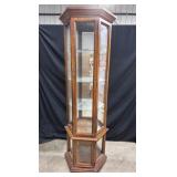 Hexagon lighted Curio cabinet