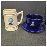 AT&T Ceramic Beer Stein & Mug/ Saucer