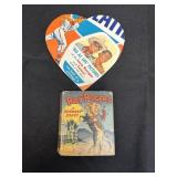 Roy Rogers book & cardboard advertisement
