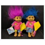 (2) Russ Berrie Kite Flying'Travis Troll' Dolls
