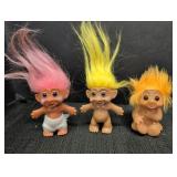 (3) Troll Babies, Adam 1985, 2 ETONE 2.5in tall