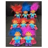 (8) Russ Super Dad Troll Dolls 4in tall