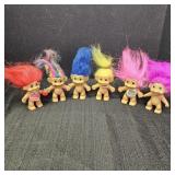 (6) Vintage Russ Berrie Mini Troll Dolls