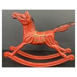 Vtg. Cast iron rocking horse figurine 6in tall