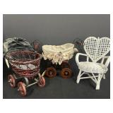 Vtg. Baby doll decorative carriage/stroller &