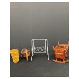 Miniature Doll Swing & Crib