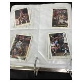 Basketball collector cards in album