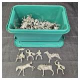 Green Tote of Metal Knights & Horses