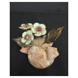 Frank Mosse Enameled Flowers & Quartz Rock Paper