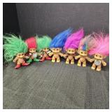(7) Vintage Russ Minature Troll Dolls