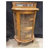 Antique Oak Display Cabinet - 33in tall