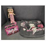 Betty Boop Doll, lunch pail & cloth carry bag