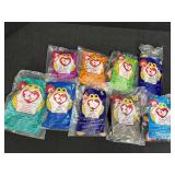 (9) 1998 McDonalds Ty Teenie Beanies, new.