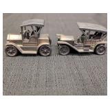 (2) vtg bronze car pencil Sharpeners
