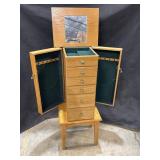 Wood 5 Drawer Jewelry Armoire