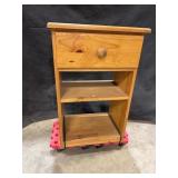 Wooden One Drawer Night Stand attached to moving
