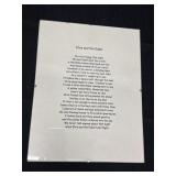 Framed Elvis and the Edsel poem, 8.5 x 11in