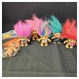 (6) Vintage Mini Troll Dolls
