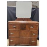 Antique Waterfall Dresser w/ Mirror