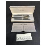 Bradley Black Gold writing set in case