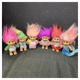 (6) Vintage Russ Troll Dolls