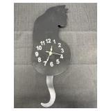 Black Metal Cat Clock