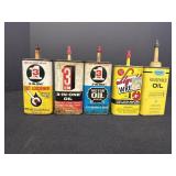 5 vtg oil cans