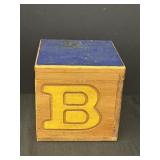 Wooden alphabet block storage chest