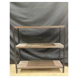 Faux Wood Metal 3 Tier Open Shelf