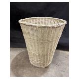 White Wicker Trash Can