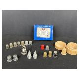 Collection of sewing thimbles (24), includes set
