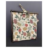Fabric folding wooden frame bag for knitting or