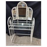 Metal w/ 2 Glass Shelf Mirrored Vanity